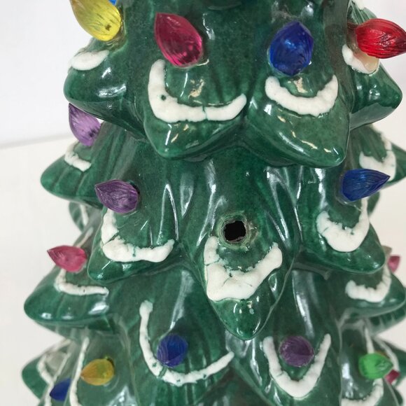 VINTAGE CERAMIC LIGHTED CHRISTMAS TREE 1957 18" - Picture 4 of 7